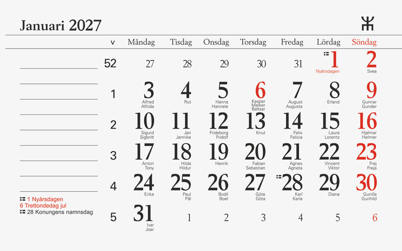 Månadsblock - Månadsblock 144x90 mm FSC
