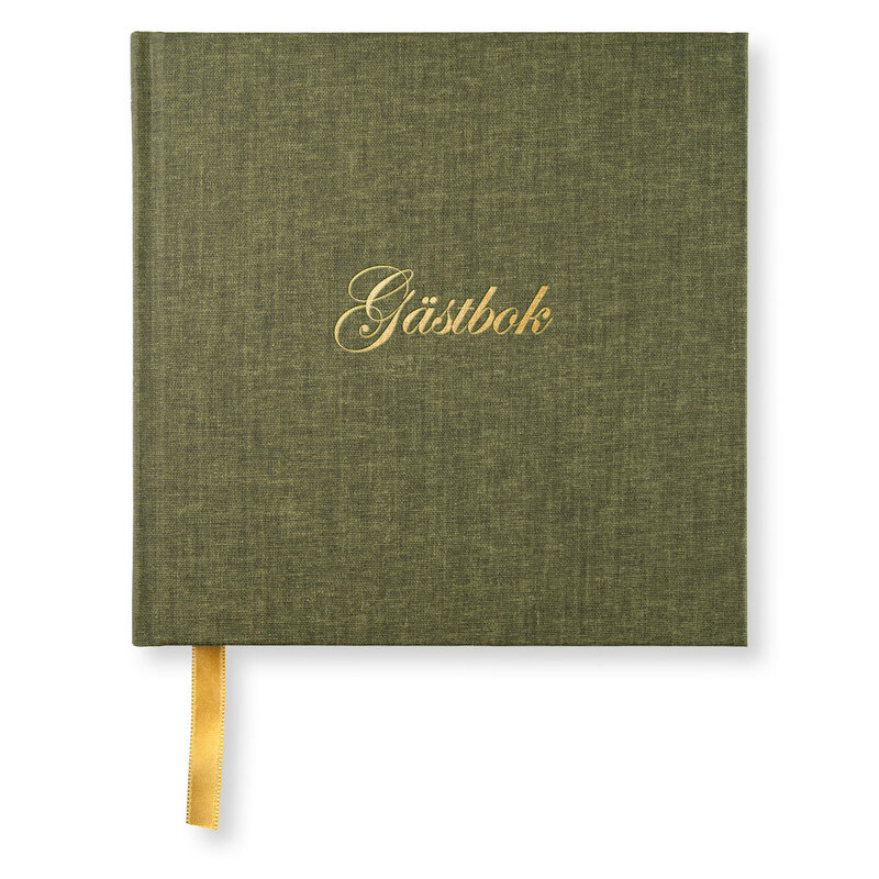 Gästbok Paperstyle Kvadrat Khaki green