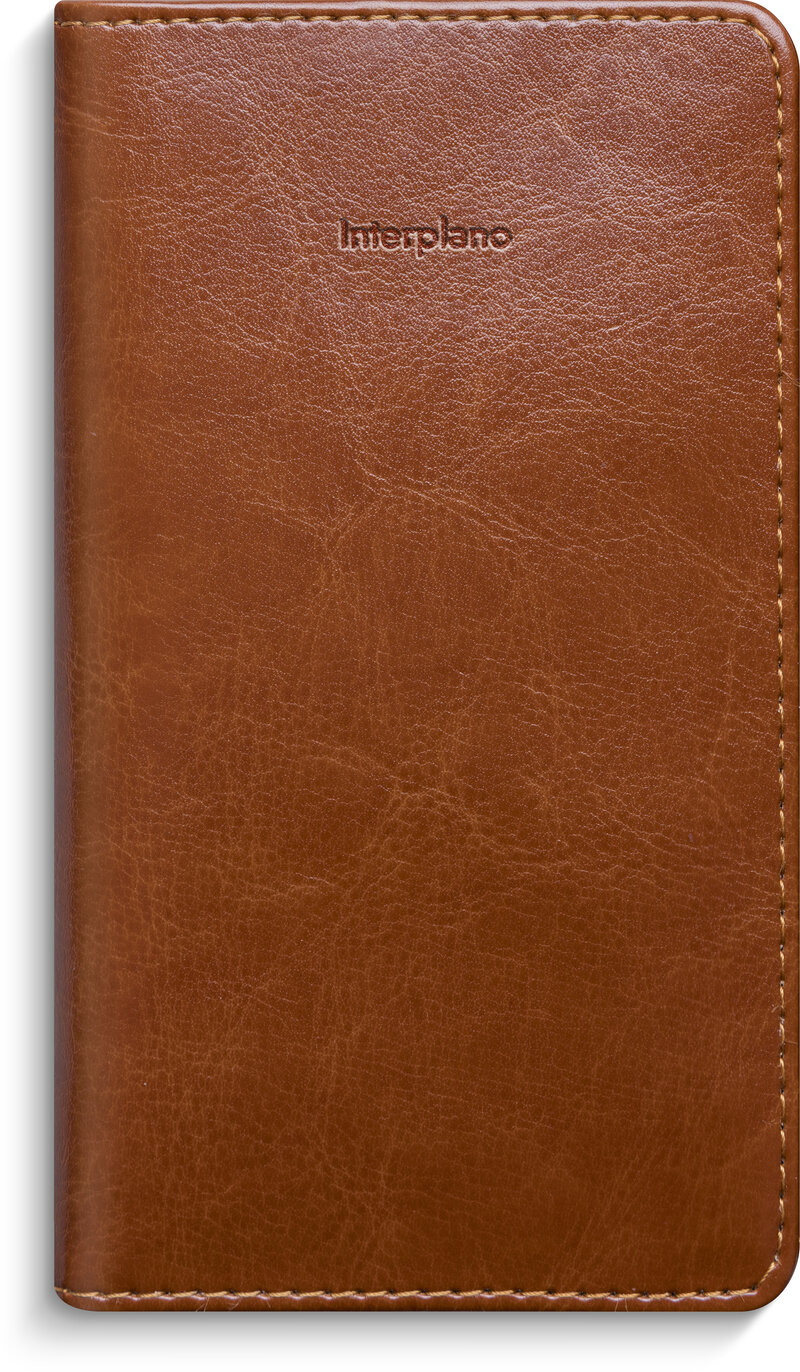 Kalender 2027 Interplano cognac konstläder