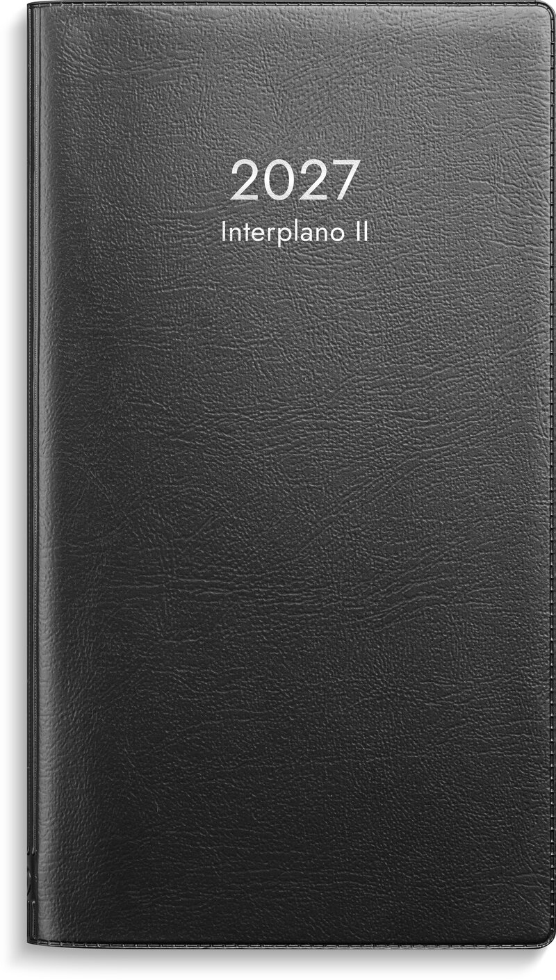 Kalender 2027 Interplano II svart plast