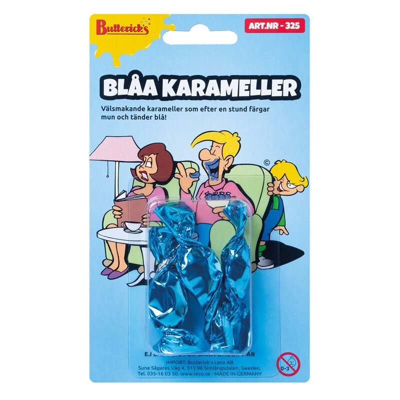 Blåa karameller, 3st  - Buttericks