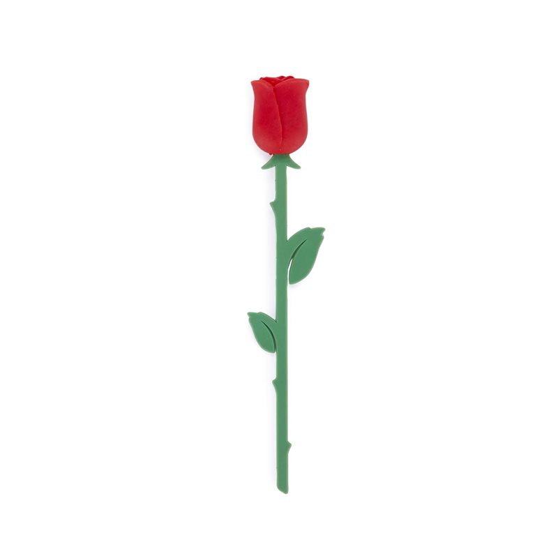 Bokmärke Blomma, Ros Röd