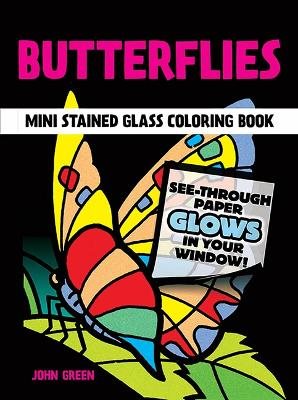 Little butterflies stained glass colouring book