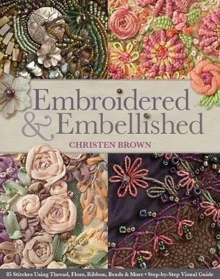Embroidered & embellished - 85 stitches using thread, floss, ribbon, beads