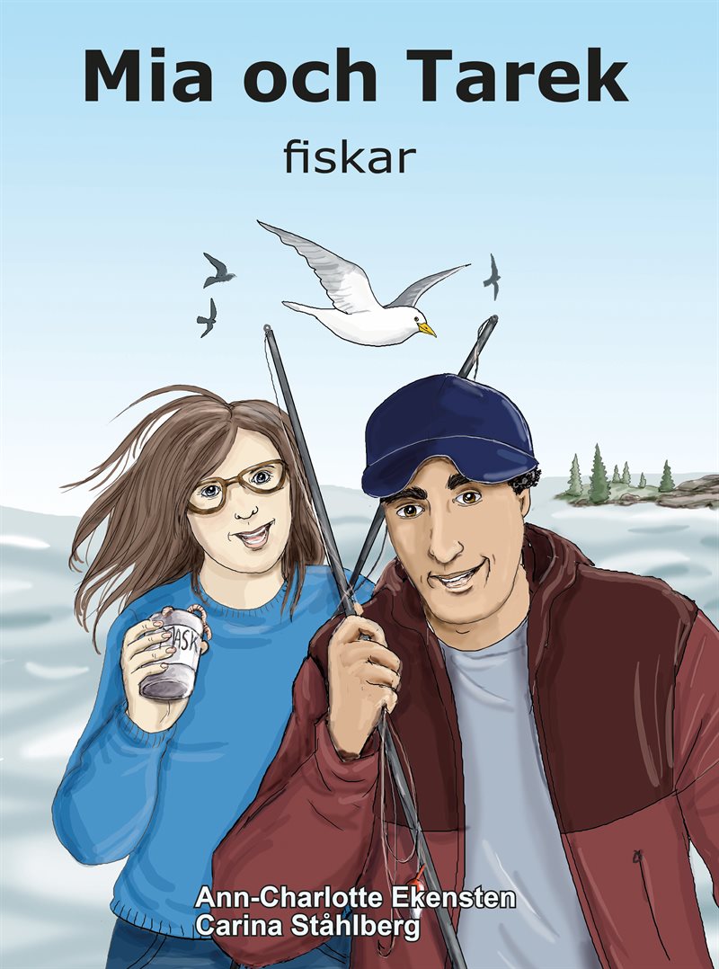 Mia och Tarek fiskar