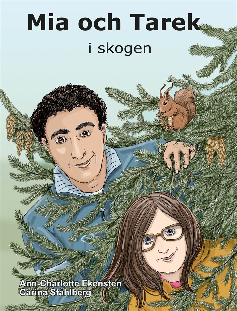 Mia och Tarek i skogen
