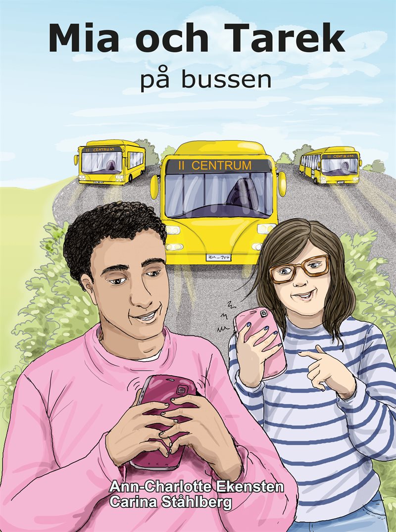 Mia och Tarek på bussen
