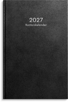 Kontorskalender 2027 svart konstläder