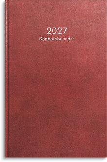 Dagbokskalender 2027 rött konstläder