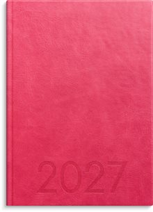 Kalender 2027 Weekly A5 rosa konstläder