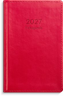 Fickagenda 2027 rött konstläder