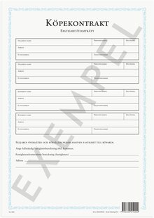 Köpekontrakt fastighet/tomträtt 2 st